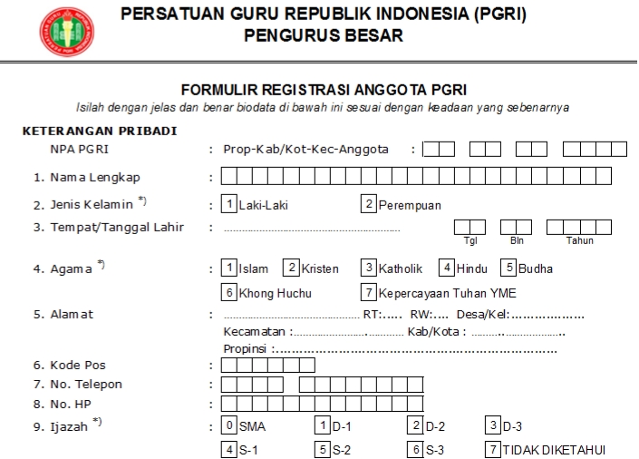 Pendaftaran PGRI Kab. Probolinggo - Persatuan Guru Republik Indonesia Cabang Kab. Probolinggo